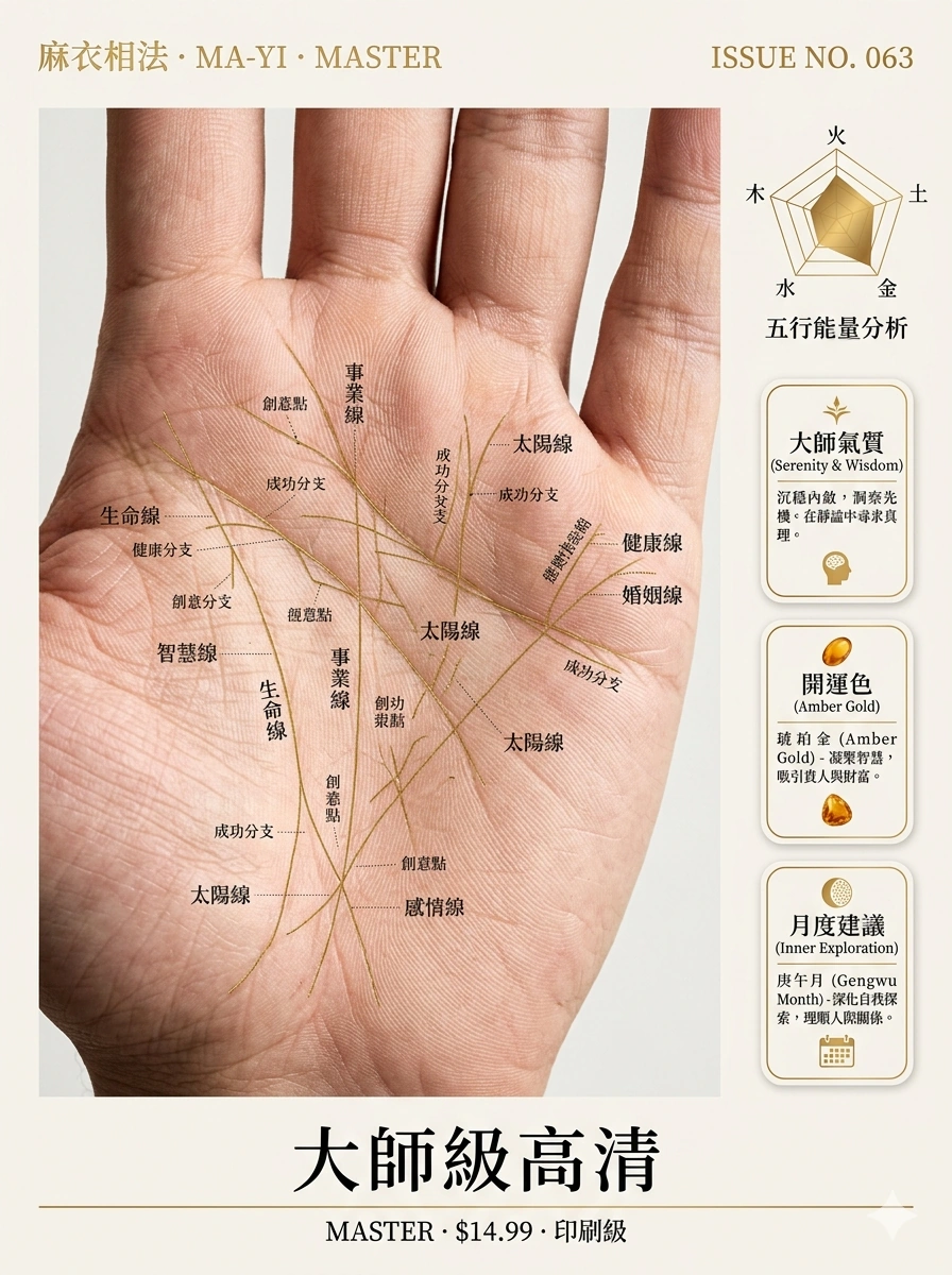 AI palm reading magazine card master edition